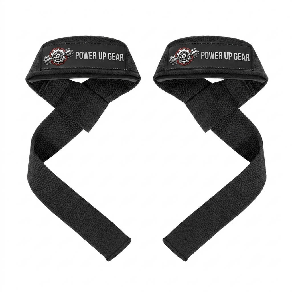 powerup heavy duty padded weightlifting straps 5mm neoprene wrist support
